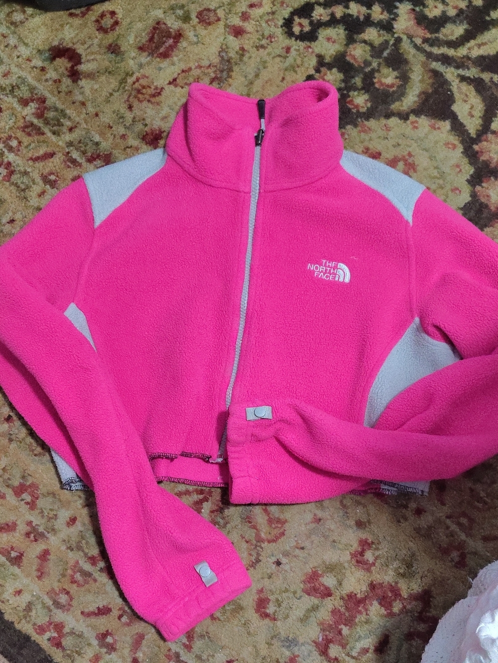 The North Face Ladies Medium Pink and Light Gray Fleece Jacket
